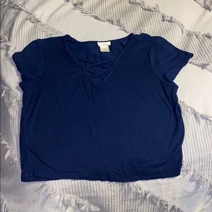 Navy Blue Crop Top